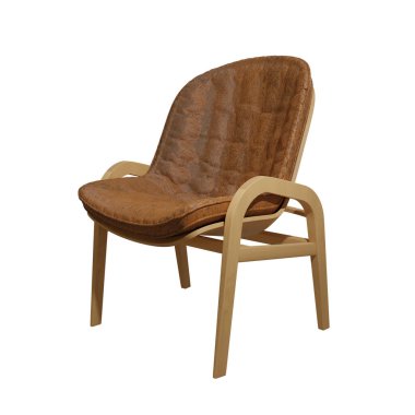 3D model hazırlama koltuğu dizaynı beyaz üzerine izole edildi