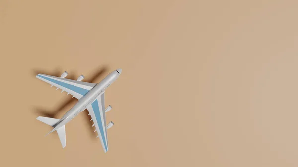 Die Flugzeug Illustration Mit Orangefarbenem Hintergrund — Stockfoto