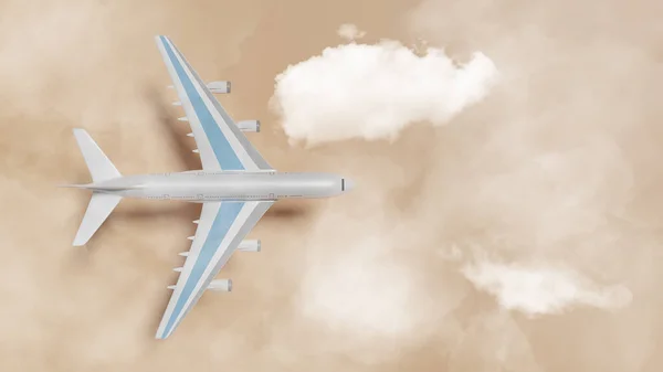 Air Samolot Ilustracja Pomarańczowym Tle — Zdjęcie stockowe