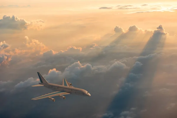 Avião Céu Sobre Montanha — Fotografia de Stock