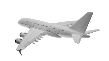 3D uçak modelleme illüstrasyonu reklamınız için izole edildi