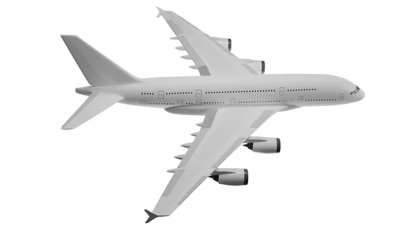3D航空機のモックアップイラストはあなたの広告のために隔離 — ストック写真