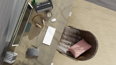 Çalışma tablosunda 3B reder programından oluşturulsun