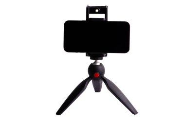 Üçayaklı akıllı telefon beyaz üzerine izole et