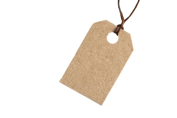 Paper Brown Tag Isolate White — Stock Photo, Image