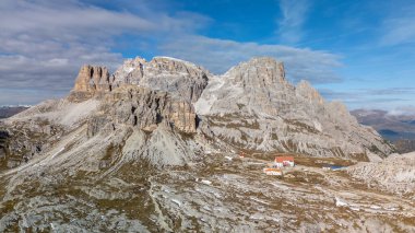 Cime Dağı çevresindeki Arial manzara, Dolomite Itlay