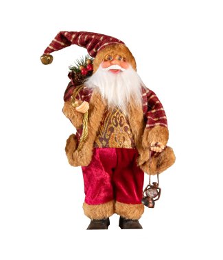 Noel Baba figürlü Noel Bebeği Beyaz Arkaplanı İzole Etme Noel Dekorasyonu