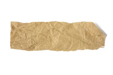 Buruşuk kağıt izole ediyor. 