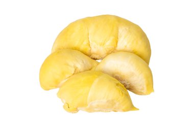 Beyaz arkaplanda 45 Mp çözünürlüklü kamera ile çekilmiş Tayland meyvesi Durian fotoğrafı..