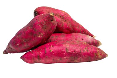 Yıkanmış ve temizlenmiş tatlı patateslerin fotoğrafı..