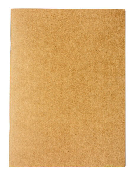 Plain brown cover notebook isolate on white