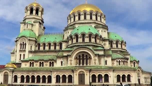 Собор Святого Олександра Невського Софії Столиці Болгарії — стокове відео