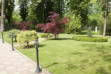 Yaz mevsiminde St. Constantine ve Helena 'nın topraklarına bakın, Varna bölgesi, Bulgaristan.