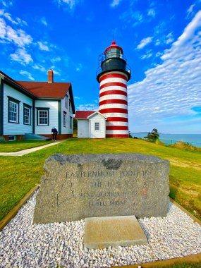 West Quoddy Lighthouse in Lubec, Maine USA clipart