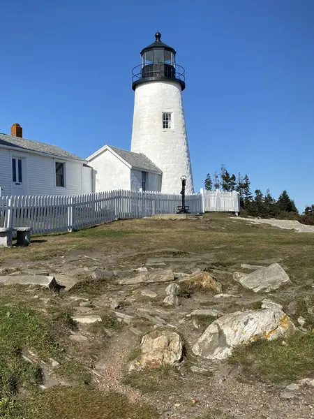 stock image Pemaquid Point Lighthouse in Bristol, Maine USA