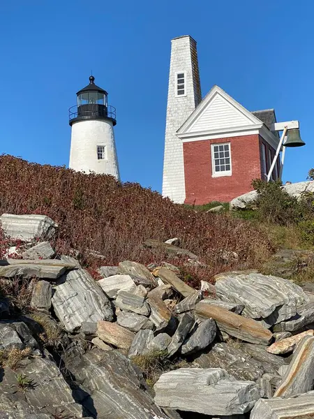 stock image Pemaquid Point Lighthouse in Bristol, Maine USA