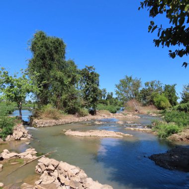 Kamboçya 'daki Kho Khon adasında, Mekong Nehri' ndeki 3000 adanın bir parçası.
