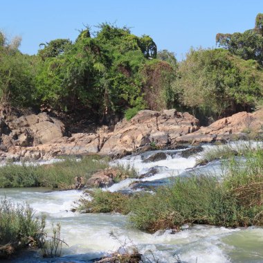 Kamboçya 'daki Kho Khon adasında, Mekong Nehri' ndeki 3000 adanın bir parçası.