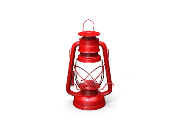 Classic Red Metal Oil Lantern — Stock Photo, Image