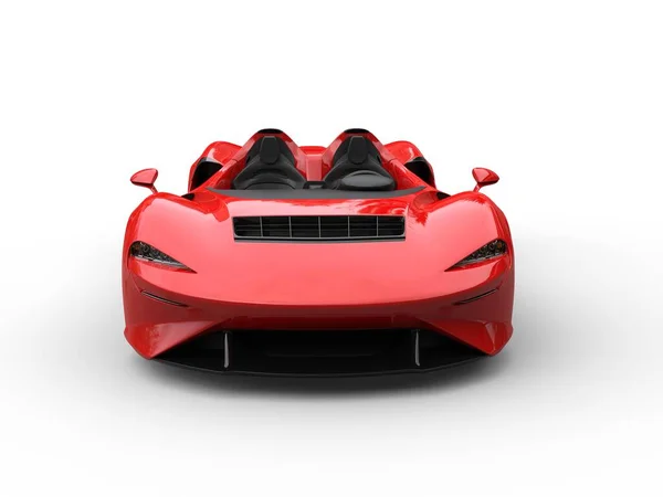 Luminoso Rosso Moderno Super Concept Car Vista Frontale — Foto Stock