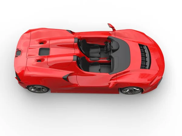 Carro Super Conceito Moderno Vermelho Brilhante Vista Cima Para Baixo — Fotografia de Stock