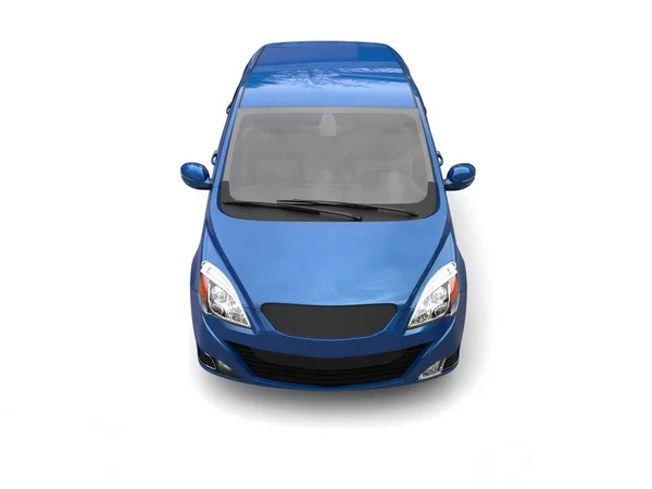 Carro Econômico Compacto Pequeno Moderno Cor Azul Escuro Visão Cima — Fotografia de Stock