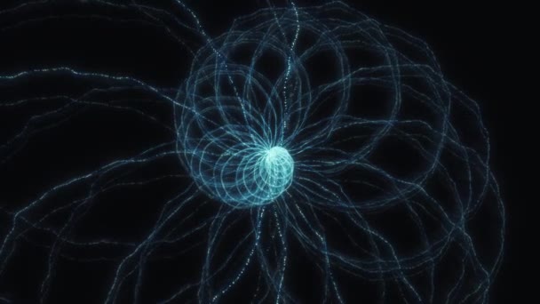 Blauwe Kosmische Spiraal Met Gouden Verhoudingen Die Door Ruimte Stromen — Stockvideo