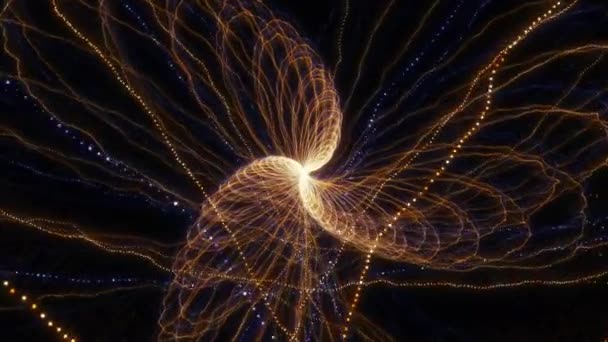 Laranja Brilhante Rico Roxo Tri Direcional Espiral Efeito Espaço Efeito — Vídeo de Stock
