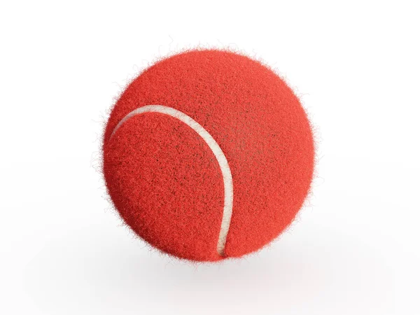 Élénk Piros Vadonatúj Teniszlabda — Stock Fotó