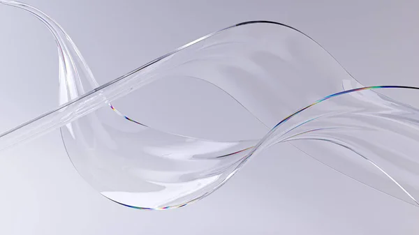 明亮背景下的玻璃带涡旋波 — 图库照片