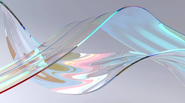 Mooie Abstracte Zijdeachtige Glas Golf Vormen Heldere Achtergrond — Stockfoto