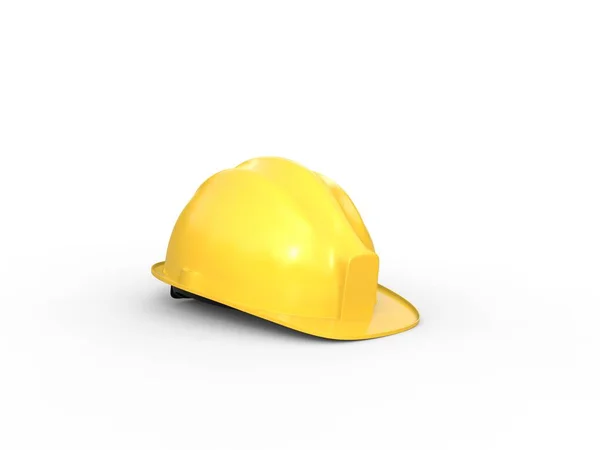 노란색 근로자들은 배경에 모자를 고립되어 있었다 — 스톡 사진