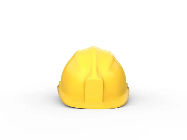 Κίτρινοι Εργάτες Είχαν Καπέλο Απομονωμένο Λευκό Φόντο Μπροστινή Όψη — Φωτογραφία Αρχείου