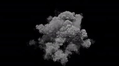 4K çözünürlüklü alfa maskeli devasa yoğun duman patlaması - dijital VFX ögesi