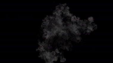 4K çözünürlüklü alfa maskeli devasa yoğun duman patlaması - dijital VFX ögesi