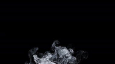İnce ince ince duman - bileşik element - 4K Pro Res siyah arkaplanda izole