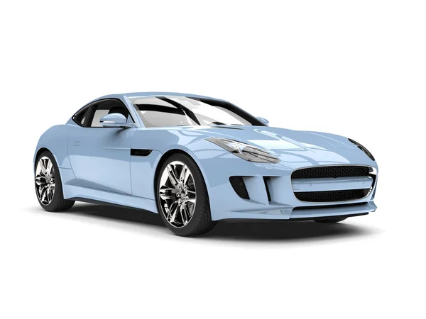 Bledě Modré Moderní Elegantní Sportovní Auto — Stock fotografie