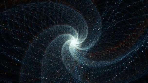 宇宙に流れる6つの武装した銀河の渦巻粒子 — ストック動画