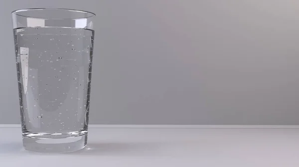 Склянка Чистої Води Бульбашками Світлому Фоні Крупним Планом — стокове фото