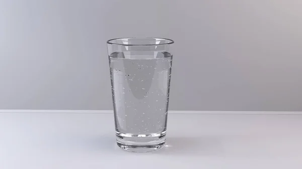 Склянка Чистої Води Бульбашками Світлому Фоні — стокове фото