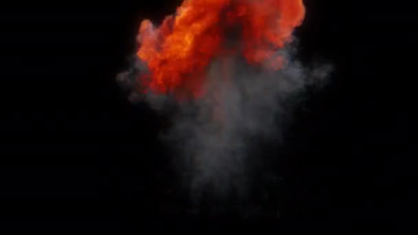 Explosión Brillante Explosión Ardiente Con Paso Alfa Pro Res — Vídeo de stock