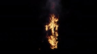 Yanan bir numara - VFX elementini ateşle - 4K Pro Res ve alfa kartı