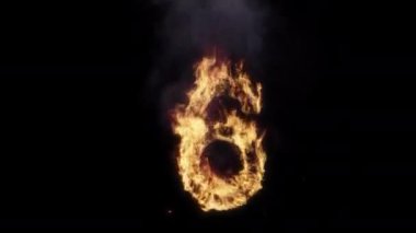 6 numara yanıyor - VFX elemanını ateşle - 4K Pro Res ve alfa kartı