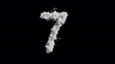 7, 8, 9 ve 0 numaralar dumandan yapılmıştır - duman VFX elementi - 4K Pro Res ve alfa kartı