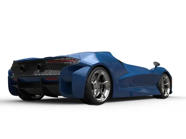 Metalik Koyu Mavi Modern Cabriolet Süper Araba Arka Çekim — Stok fotoğraf