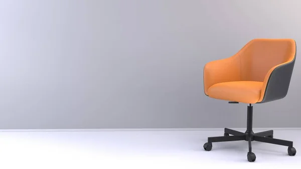Modern Comfy Orange Office Chair Light Gray Room Graphic Design Royalty Free Stock Images