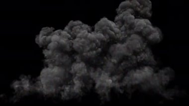 Büyük ateş ve yoğun duman patlaması - Maskeli 4K Pro Res
