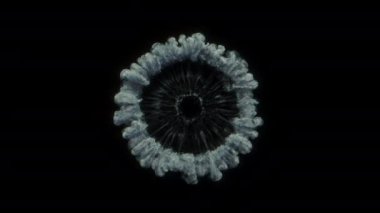 Duman patlaması ve duman ve toz şok dalgası - VFX maske kartıyla siyah zemin üzerinde izole edildi - 4K PRO RES 60fps