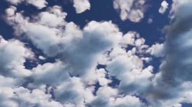 Mavi gökyüzünde yoğun beyaz bulutlar hızlandırılmış animasyon - 4K PRO Res