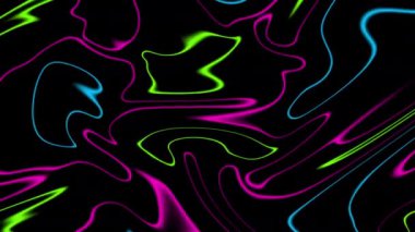 Parlak neon renklerde akış hareketinde soyut şekiller - 60 fps, 4K Pro Res